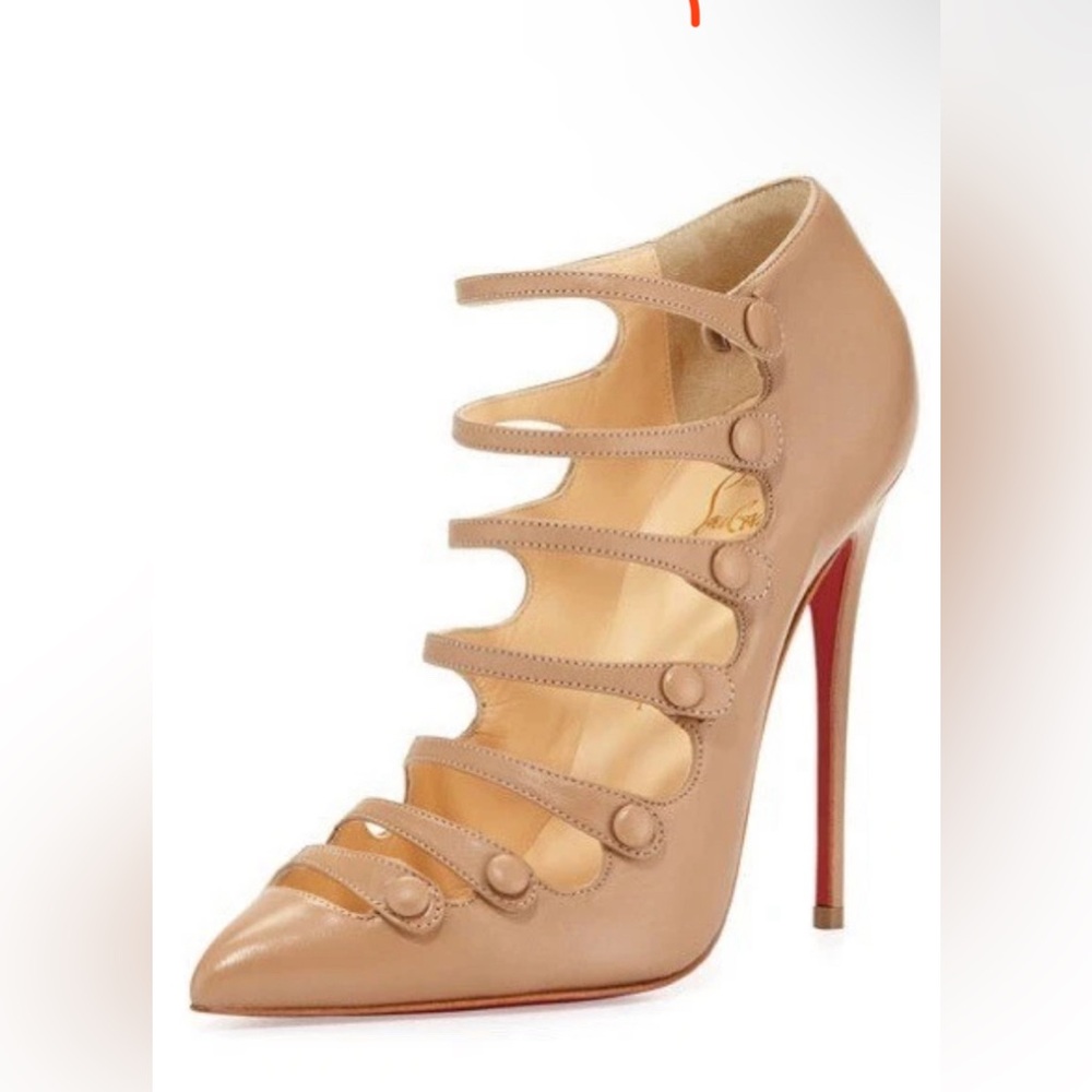 Christian Louboutin strappy snap button heel ankle booties sz. 38 - Picture 8 of 15